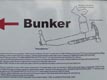 Planimetria del bunker del castello di Duino riportata su un tabellone